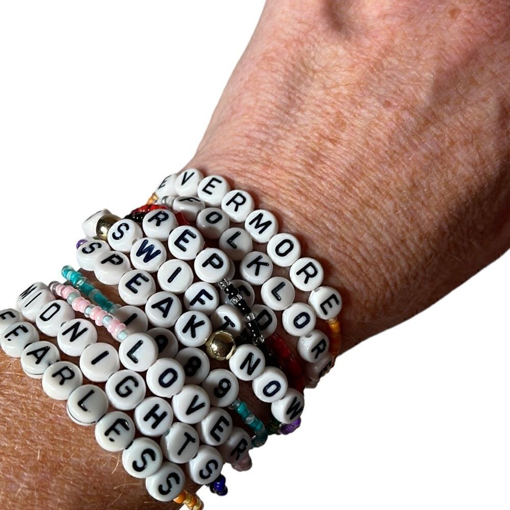 Taylor Swift Beaded Bracelets. Lot of 10. All 10 of her albums.